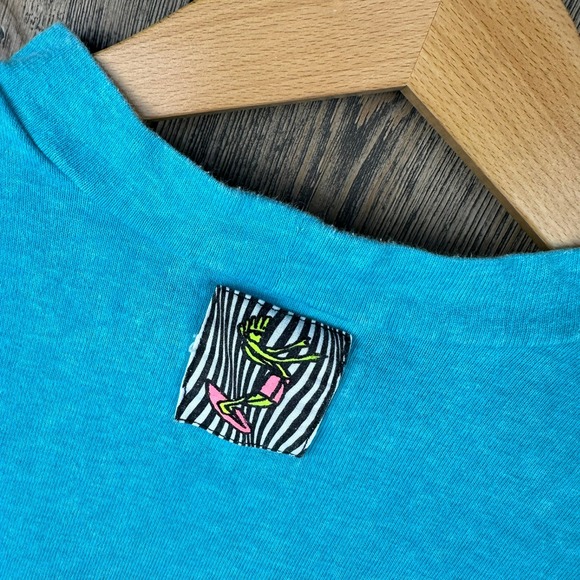 O'Neill Vintage 90s Surf T-Shirt Teal Blue Graphic Pocket Tee Mens Large - Picture 2 of 7